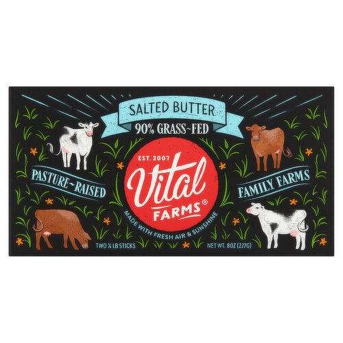 Vital Farms Salted Butter, 1/4 lb, 2 count