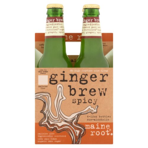 Maine Root Spicy Ginger Brew, 12 oz, 4 count