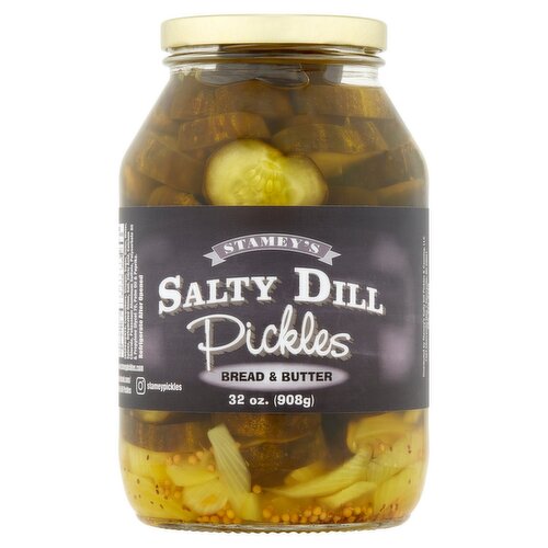 Stamey's Bread & Butter Salty Dill Pickles, 32 oz