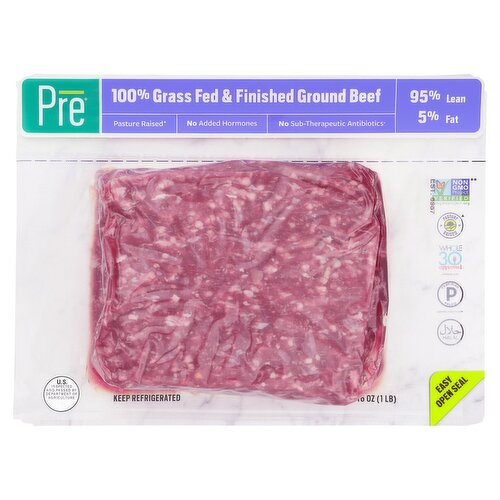 Pre 95% Lean 5% Fat 100% Grass Fed & Finished Ground Beef, 16 oz