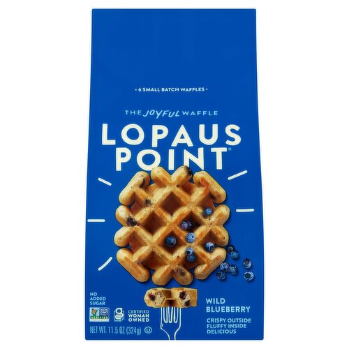 Lopaus Point Wild Blueberry Waffles, 6 count, 11.5 oz