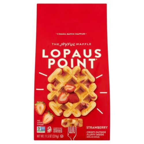 Lopaus Point Strawberry Waffles, 6 count, 11.5 oz