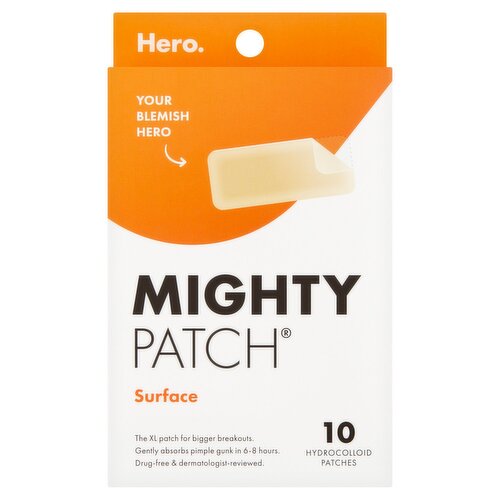 Hero Mighty Patch Surface Hydrocolloid Patches, 10 count