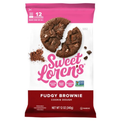 Sweet Loren's Fudgy Brownie Cookie Dough, 12 count, 12 oz