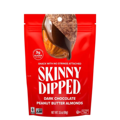 SkinnyDipped Dark Chocolate Peanut Butter Almonds, 3.5 oz