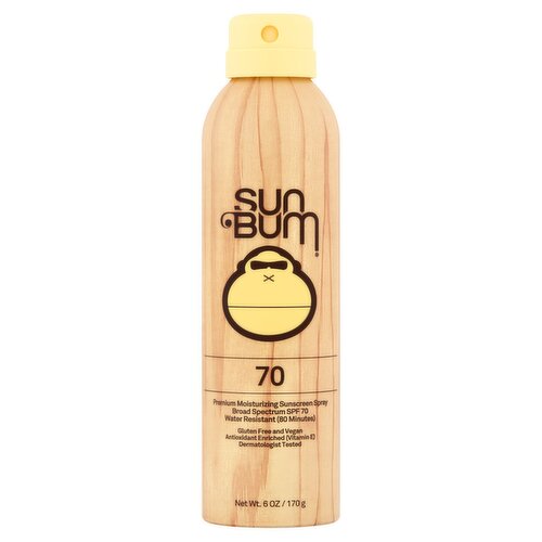 Sun Bum Premium Moisturizing Broad Spectrum SPF 70 Sunscreen Spray, 6 oz