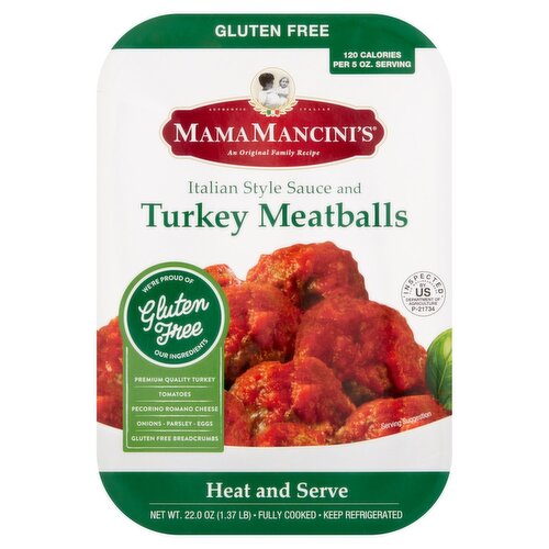 MamaMancini's Italian Style Sauce and Turkey Meatballs, 22.0 oz