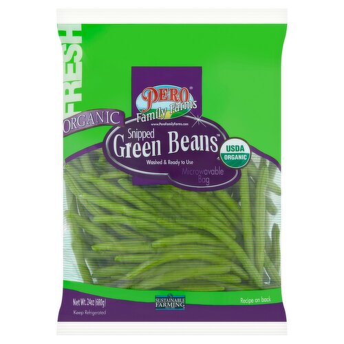 Pero Family Farms Organic Snipped Green Beans, 24 oz