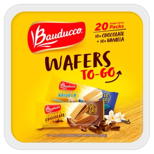 Bauducco Vanilla and Chocolate Wafers To-Go, 1.41 oz, 20 count