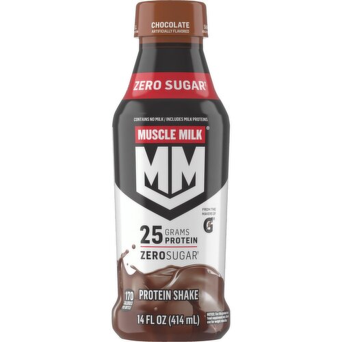 Muscle Milk Genuine Zero Sugar Protein Shake Chocolate Artificially Flavored 14 Fl Oz