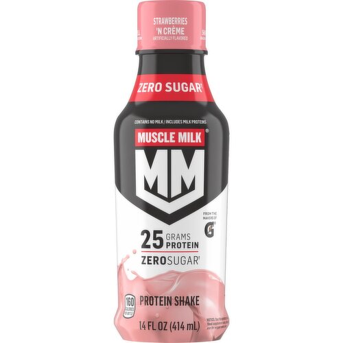 Muscle Milk Genuine Non-Dairy Protein Shake Strawberries 'N Creme 14 Fl Oz Bottle