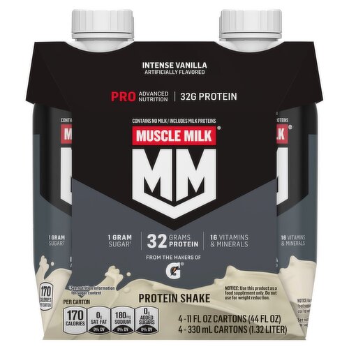 Muscle Milk Pro Advanced Nutrition Intense Vanilla Protein Shake, 11 fl oz, 4 count