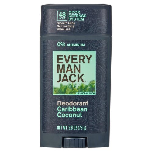 Every Man Jack Caribbean Coconut Deodorant, 2.6 oz