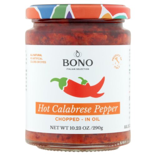 Bono Hot Calabrese Pepper Chopped - in Oil, 10.23 oz