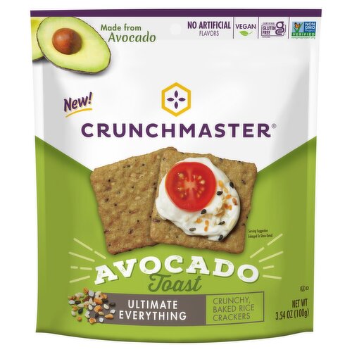 Crunchmaster Avocado Toast Ultimate Everything Crunchy, Baked Rice Crackers, 3.54 oz