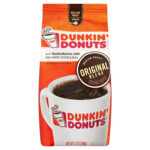 Dunkin' Original Blend Medium Roast Ground Coffee, 12 oz