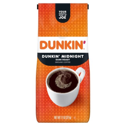 Dunkin' Dunkin' Midnight Dark Roast Ground Coffee, 11 oz