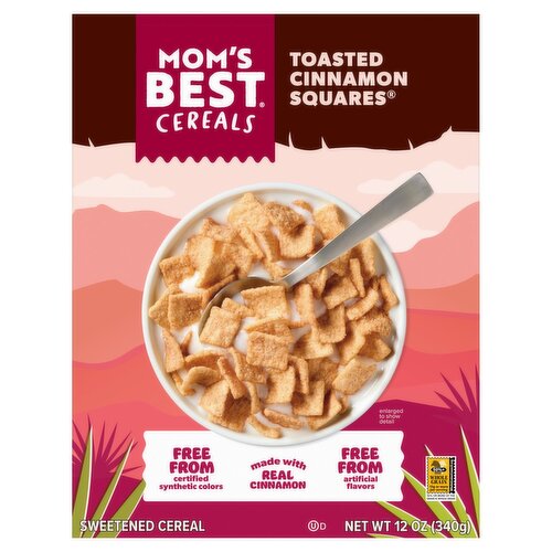 Mom's Best Cereals Toasted Cinnamon Squares Sweetened Cereal, 12 oz