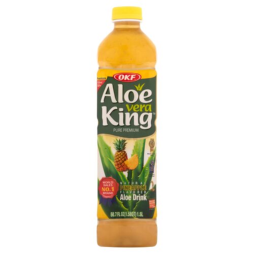 OKF Aloe Vera King Pure Premium Nautral Pineapple Flavored Aloe Drink, 50.7 fl oz