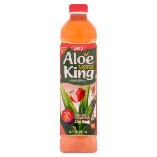 OKF Aloe Vera King Pure Premium Strawberry Aloe Drink, 50.7 fl oz
