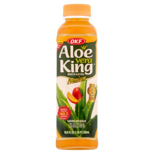 OKF Aloe Vera King Premium Mango Aloe Vera Drink, 16.9 fl oz