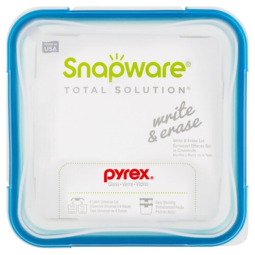 Pyrex Snapware Total Solution 4 Cup Glass Food Storage with Write & Erase Lid