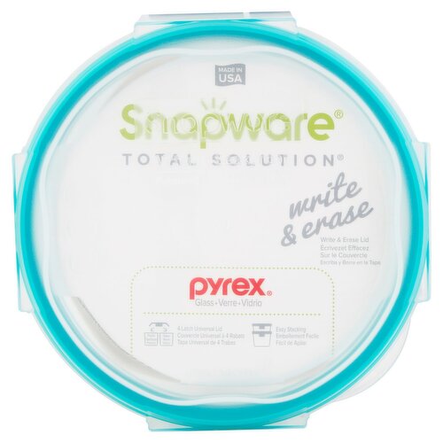 Pyrex Snapware Total Solution 4 Cup Glass Food Storage with Write & Erase Lid