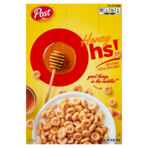 Post Honey Ohs! Sweetened Cereal with Honey, 14 oz