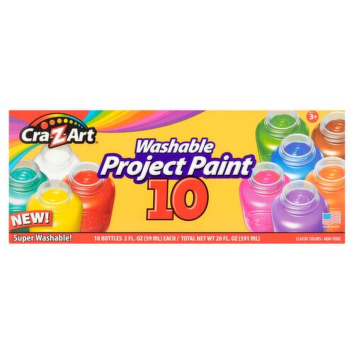 Cra-Z-Art Washable Project Paint, 3+, 2 fl oz, 10 count