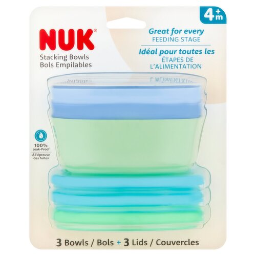 NUK Stacking Bowls, 4+ m, 3 count