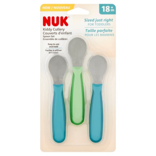 NUK Kiddy Cutlery Spoon Set, 18 m+, 3 count