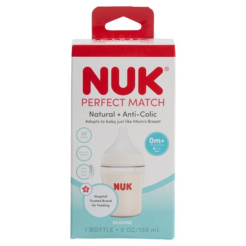 Nuk Perfect Match 5oz Natural + Anti-Colic Baby Bottle, 0m+, 1 count