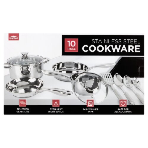 ChefElect Stainless Steel Cookware, 10 count