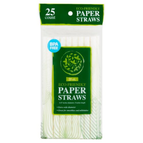 12 mm Eco-Friendly Paper Straws, 25 count