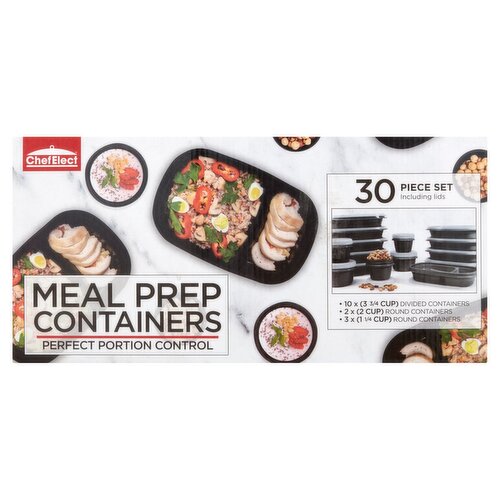 ChefElect Meal Prep Containers, 30 count