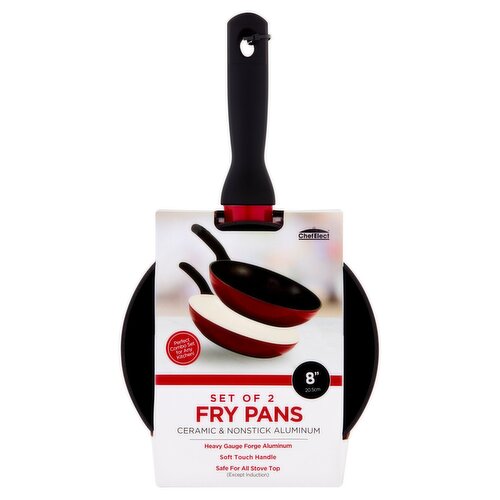 ChefElect 8" Ceramic & Nonstick Aluminum Fry Pans, 2 count