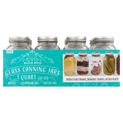 Chef Elect Regular Mouth 1 Quart Glass Canning Jars, 12 count