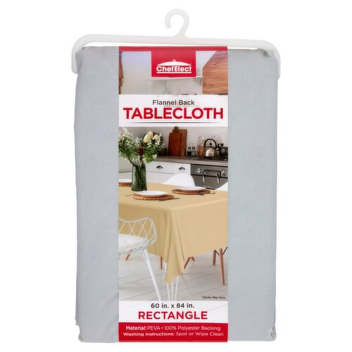 ChefElect Flannel Back 60 in. x 84 in. Rectangle Tablecloth