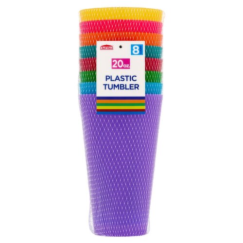 ChefElect 20 oz Plastic Tumbler, 8 count