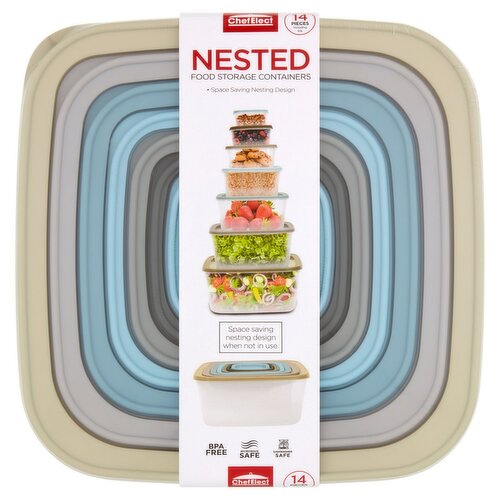 Chef Elect Nested Food Storage Containers, 14 Piece Set