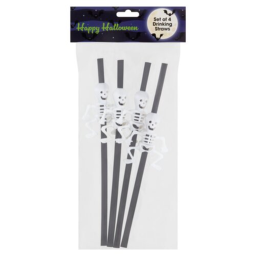 Happy Halloween Drinking Straws, 4 Count