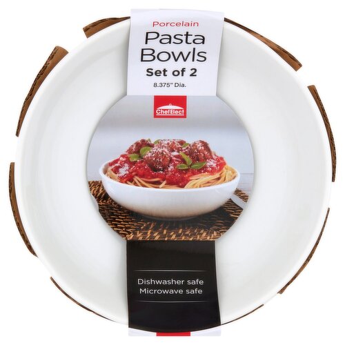ChefElect 8.375 Dia. Porcelain Pasta Bowls, 2 count