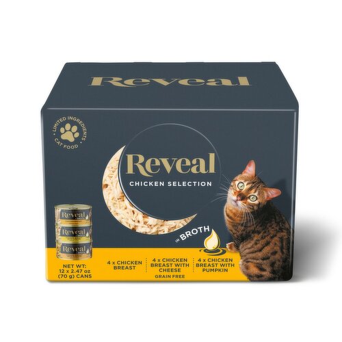 Reveal Chicken Selection Cat Food in Broth, 2.47 oz, 12 count