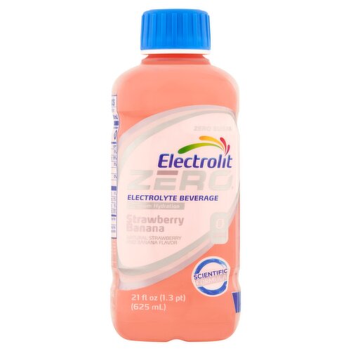 Electrolit Zero Strawberry Banana Electrolyte Beverage, 21 fl oz