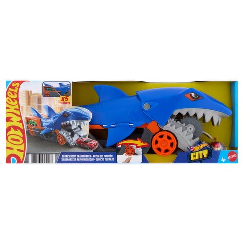 Mattel Hot Wheels City Shark Chomp Transporter, 4+, 2 count