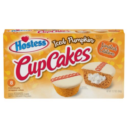 Hostess Iced Pumpkin Cupcakes Limited Edition, 8 count, 12.7 oz