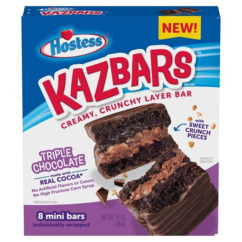 Hostess Kazbars Triple Chocolate Mini Bars, 8 count, 10 oz