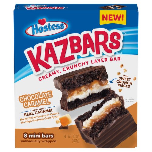 Hostess Kazbars Chocolate Caramel Mini Bars, 8 count, 10 oz