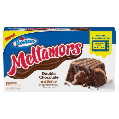 Hostess Meltamors Double Chocolate Mini Cakes with Filling, 8 count, 9.31 oz