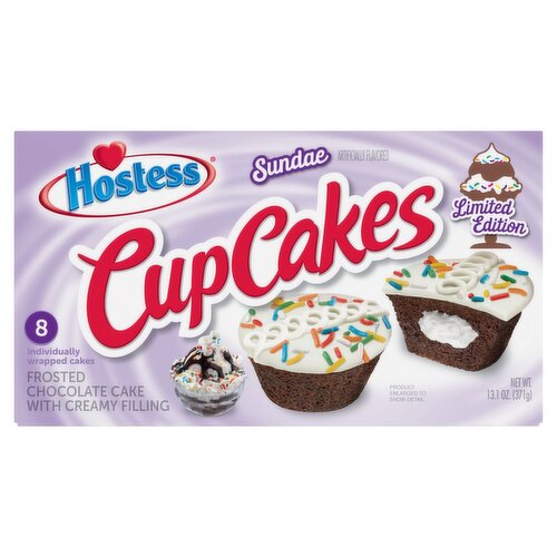 Hostess Sundae Cupcakes Limited Edition, 8 count, 13.1 oz